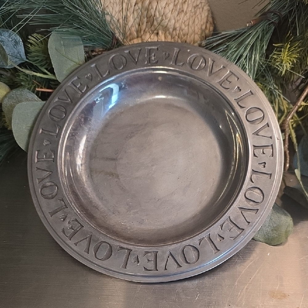 Vintage Duratale By Leonard Embossed Love Plate